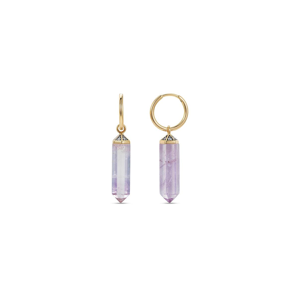 Noor Fares Amethyst Crystal Diamond earrings