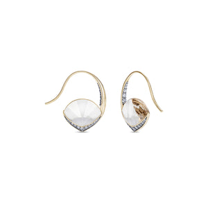 Noor Fares Rock Crystal Earrings with Diamond Pavé  Edit alt text