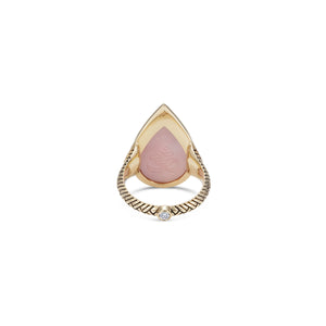 Noor Fares Lavender Quartz Ring with Pink Mother of Pearl and Coloured Sapphire Pavé  Edit alt text