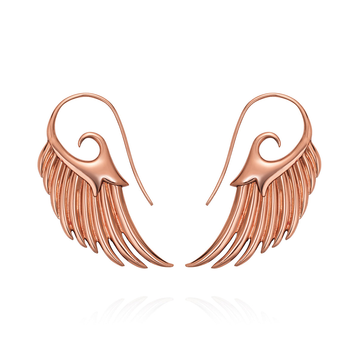 Noor Fares 925 Sterling Silver E-Coated Light Brown Wings Earrings   