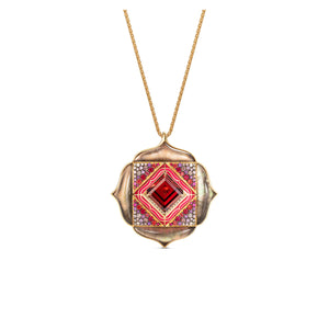 Noor Fares Bespoke Mulhadara Garnet Roosewood Diamond Sapphire Necklace