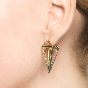 Rainbow Pendulum Dormeuse “3D” Earrings