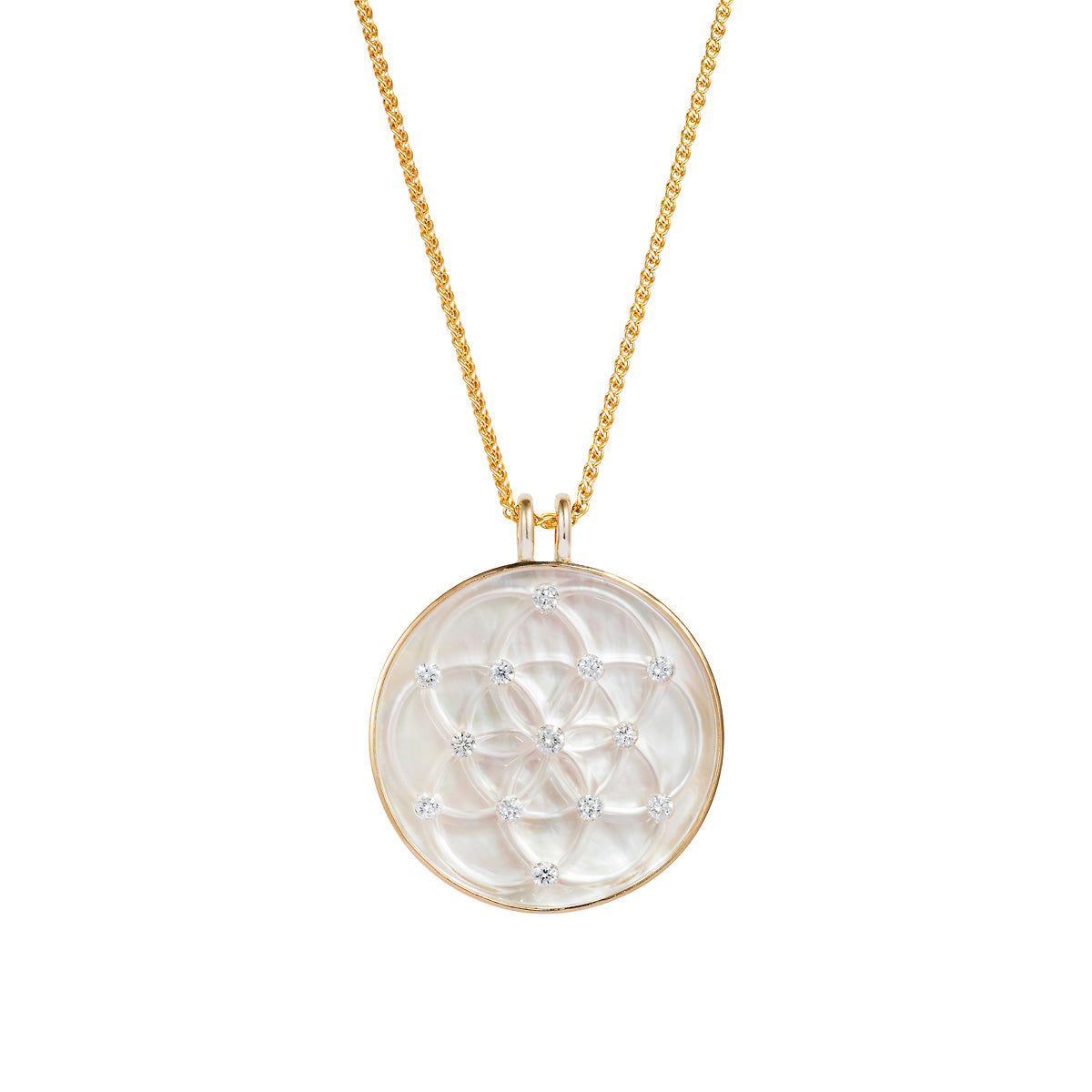 Seed Life Carved Amulet
