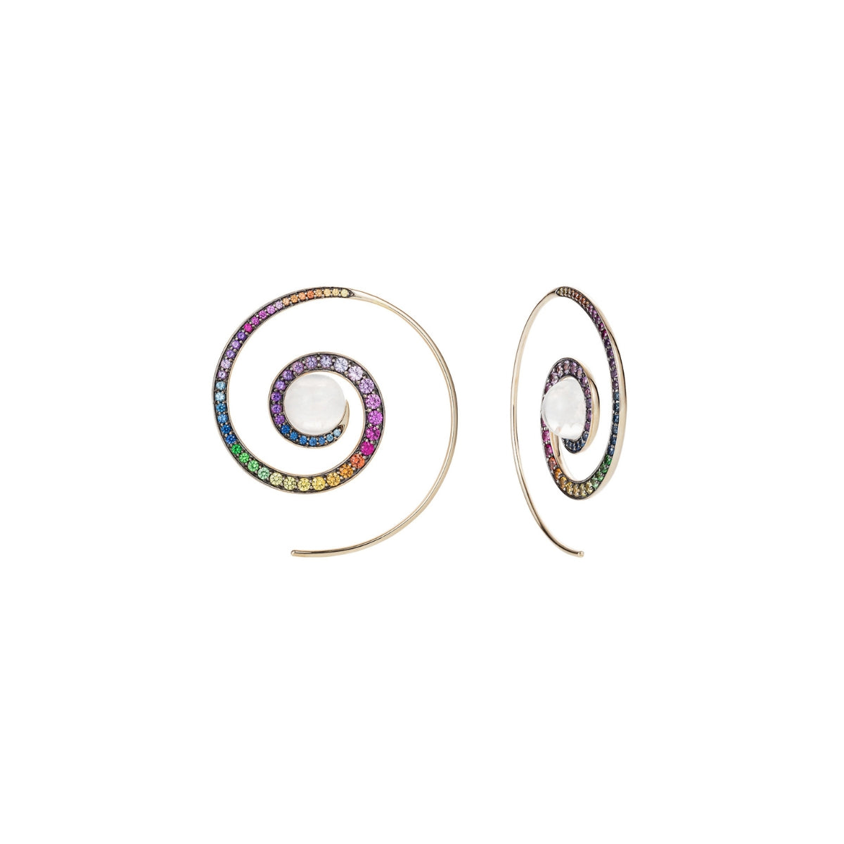 Spiral Moon Earrings