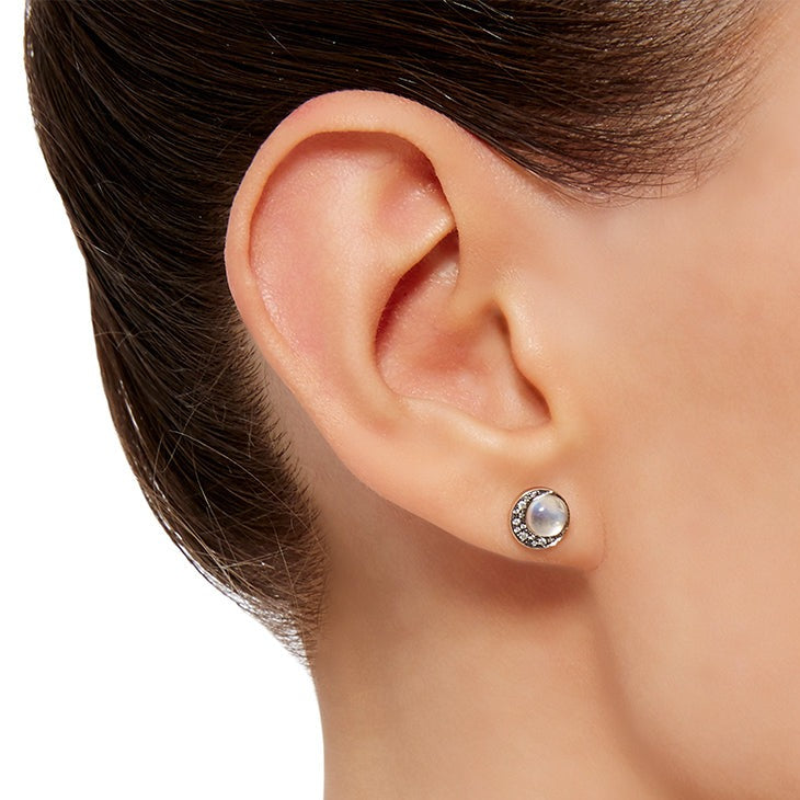 Diamond Eclipse Stud Earrings