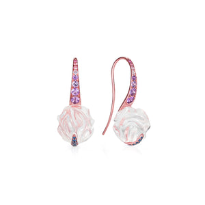 Pink E-coated Cloud Drop Earrings