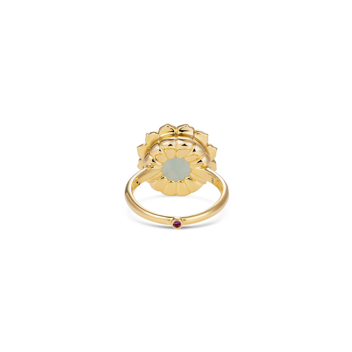 Bespoke Anahata Emerald Coloured Sapphire Lotus Ring