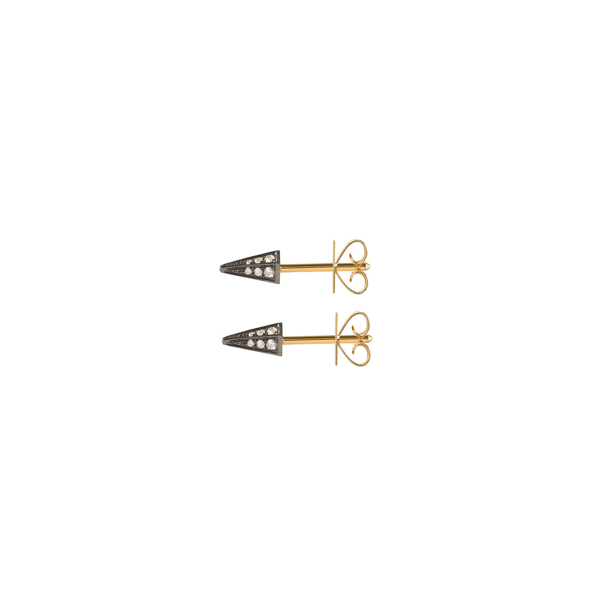 Gold & Diamond Cone Studs