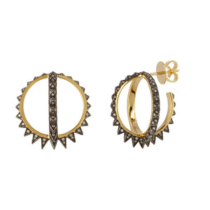 'Merkaba Creoles' diamond earrings