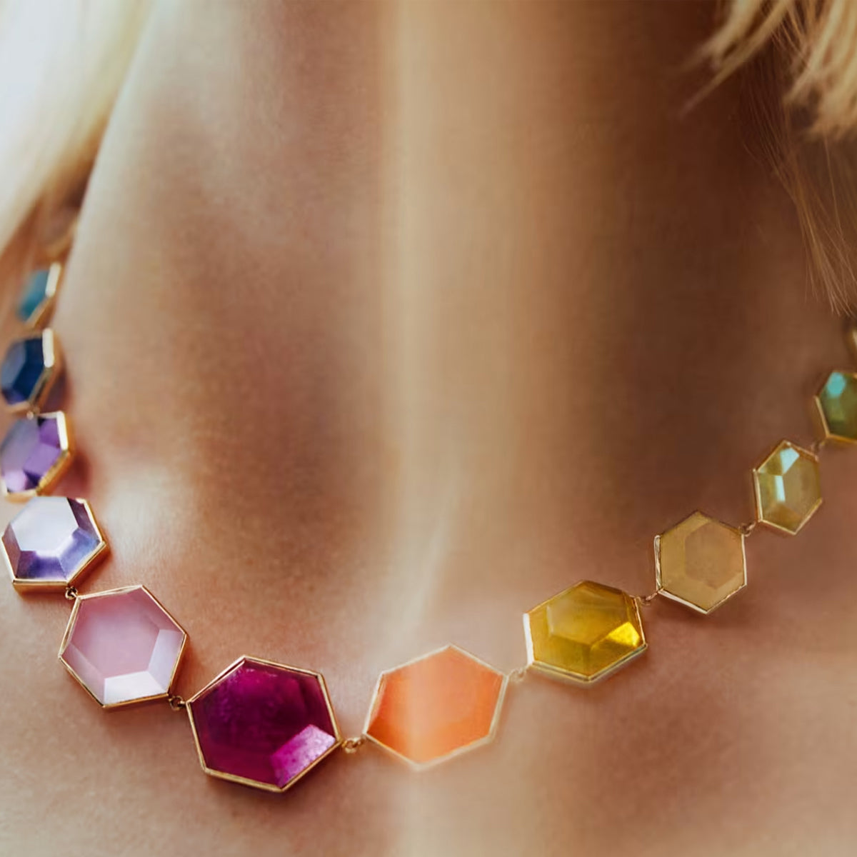 Hex Rainbow Necklace