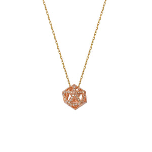 Hollow Icosagon Pendant in Rose Gold