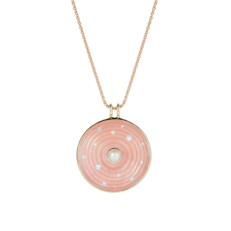 Large Pink Opal Inle Amulet