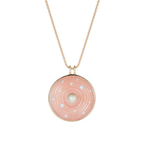 Large Pink Opal Inle Amulet