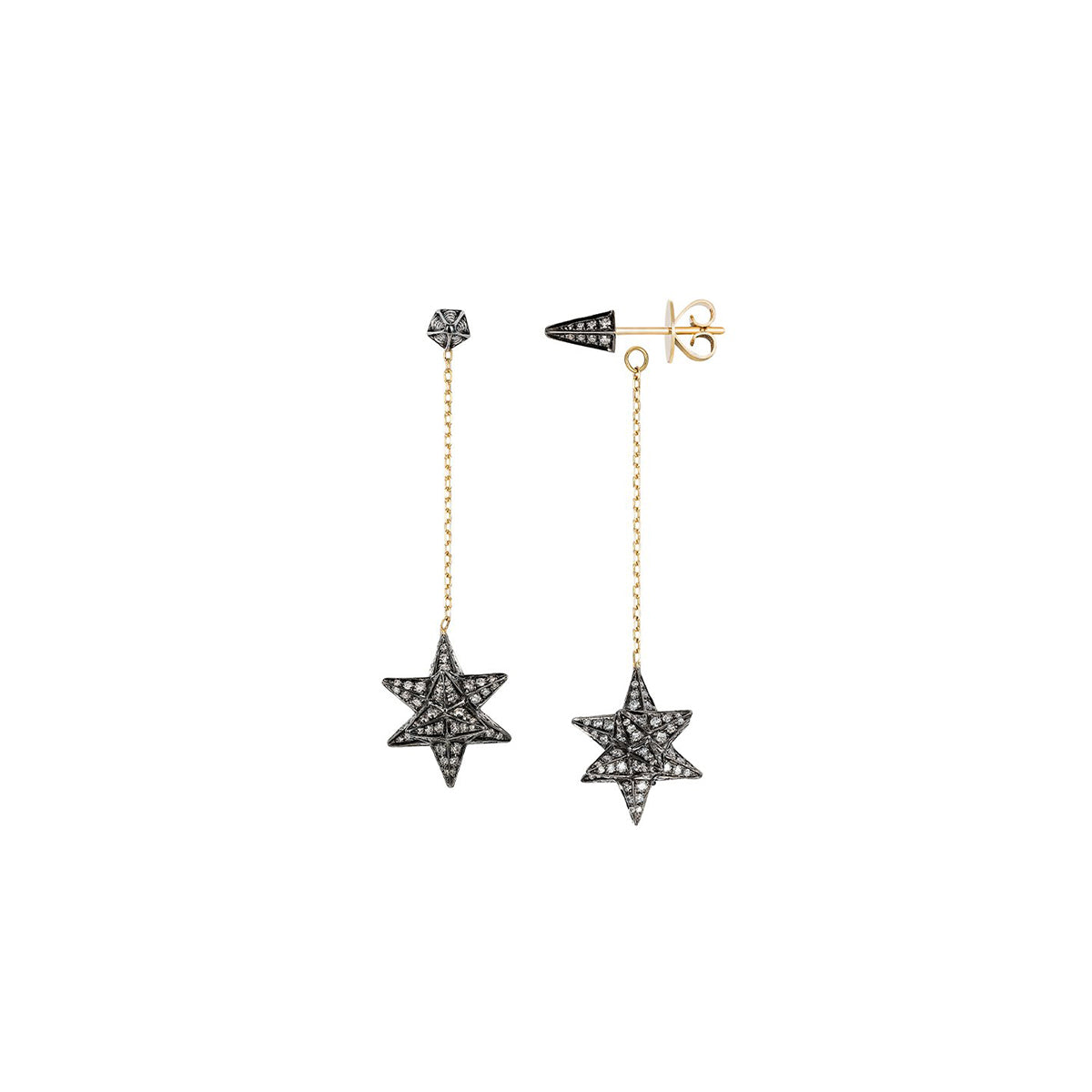 Merkaba Diamond Drop Earrings