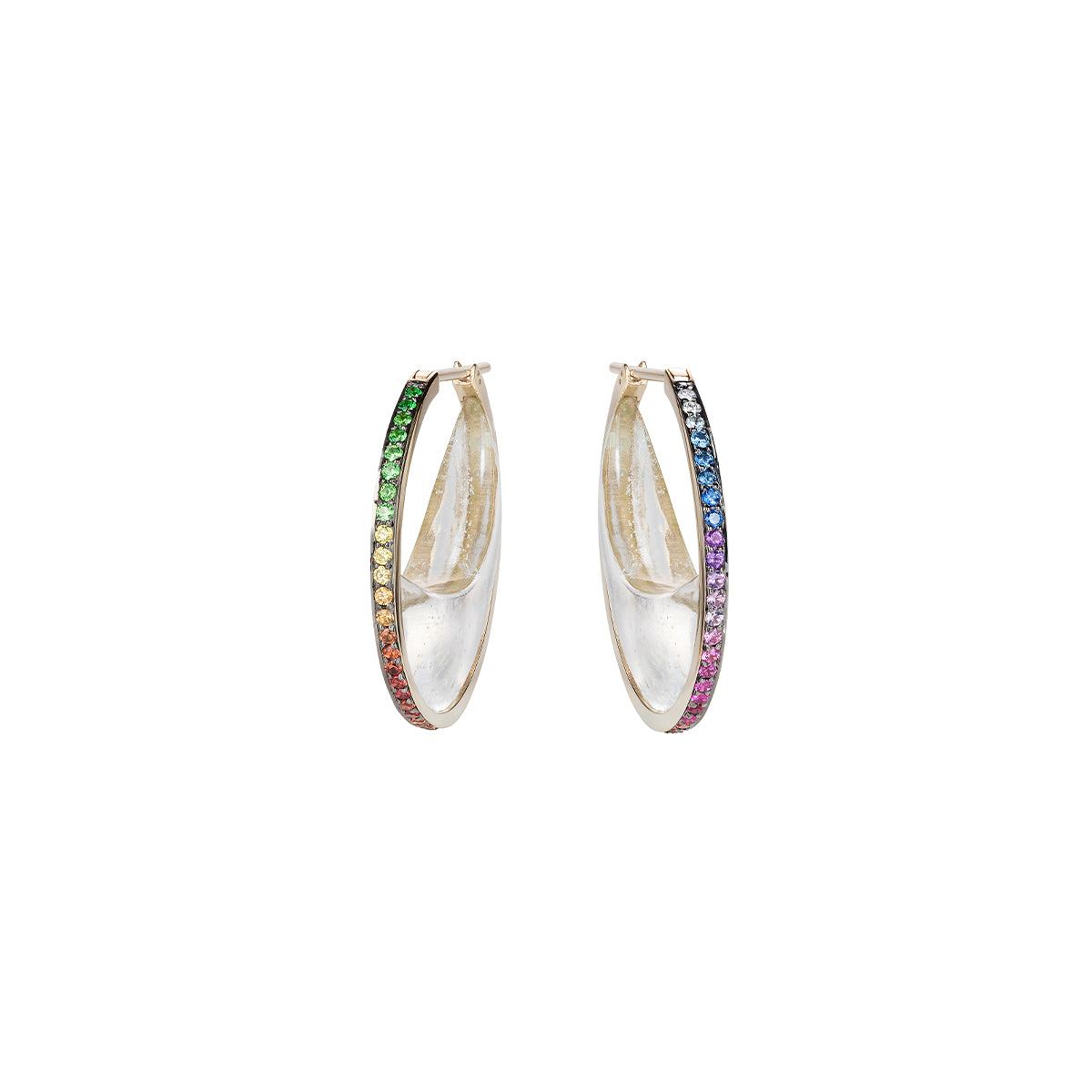 Rainbow Chandra Crescent Earrings