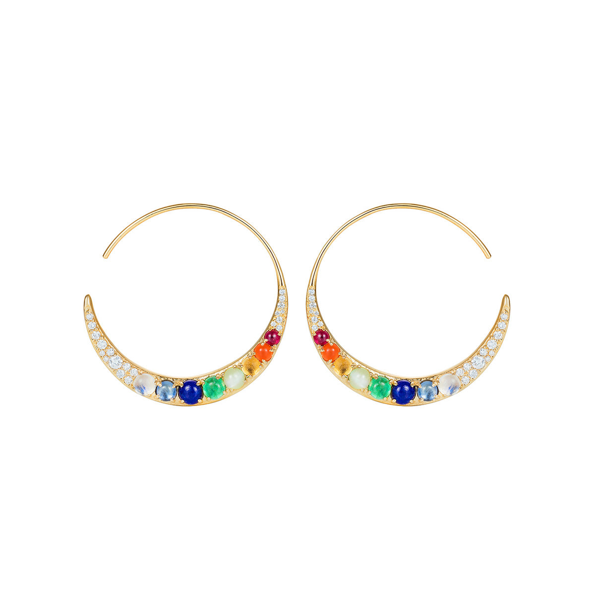 Large Navratna Earrings