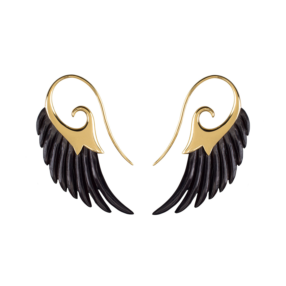 Noor Fares 18K Ebony Wing Earrings 
