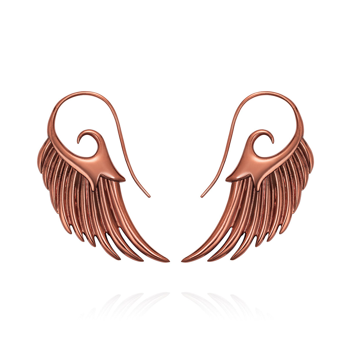 Noor Fares 925 Sterling Silver E-Coated Brown Wings Earrings 