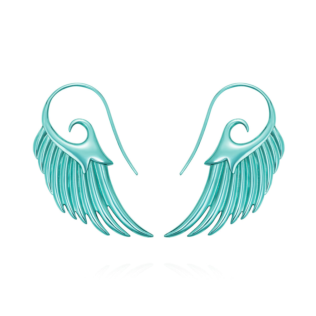 Noor Fares 925 Sterling Silver E-Coated Turquoise Wings Earrings 