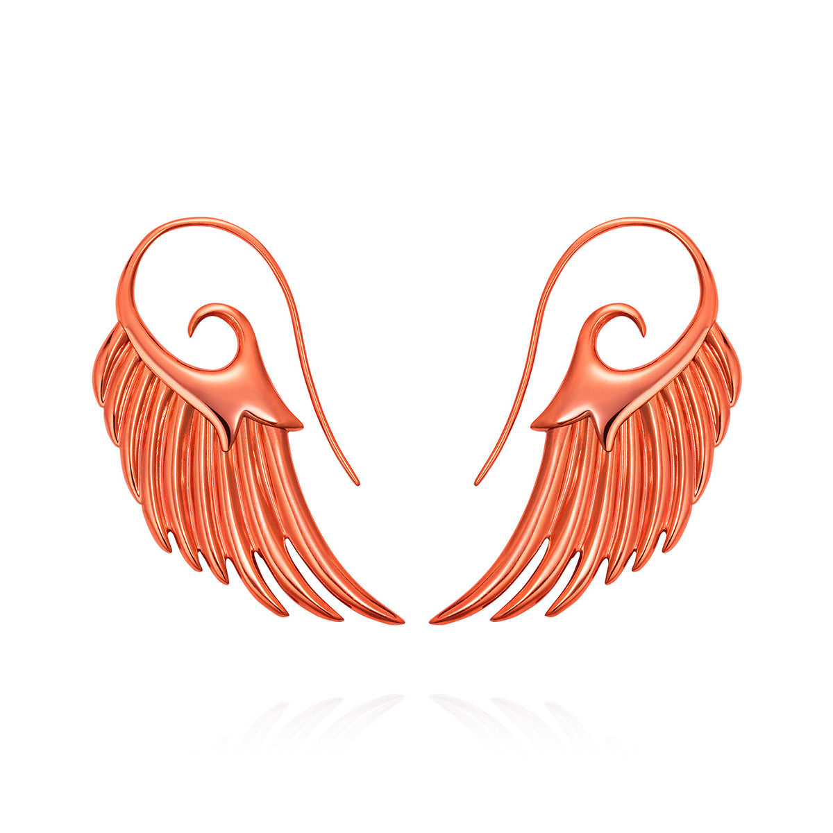 Noor Fares 925 Sterling Silver E-Coated Orange Wings Earrings 