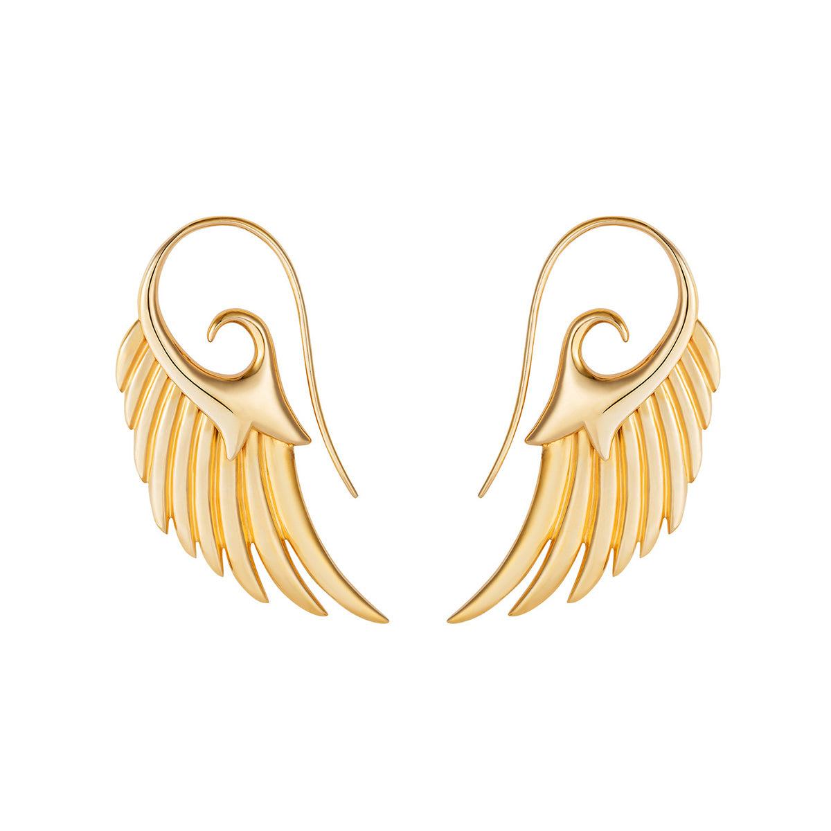 Noor Fares 925 Sterling Silver E-Coated Gold Wings Earrings 