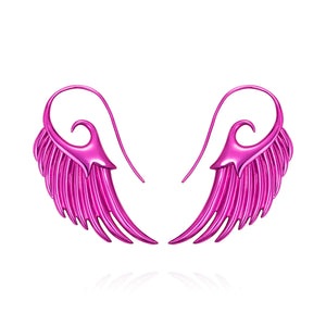 Noor Fares 925 Sterling Silver E-Coated Pink Wings Earrings 