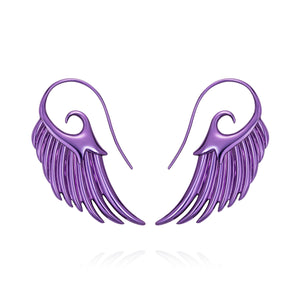 Noor Fares 925 Sterling Silver E-Coated Violet Wings Earrings 