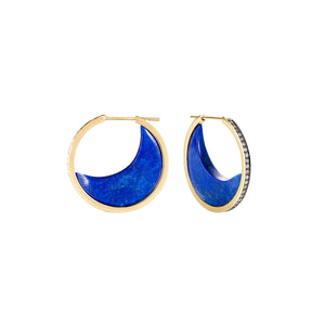 Noor Fares lapis lazuli crescent earrings