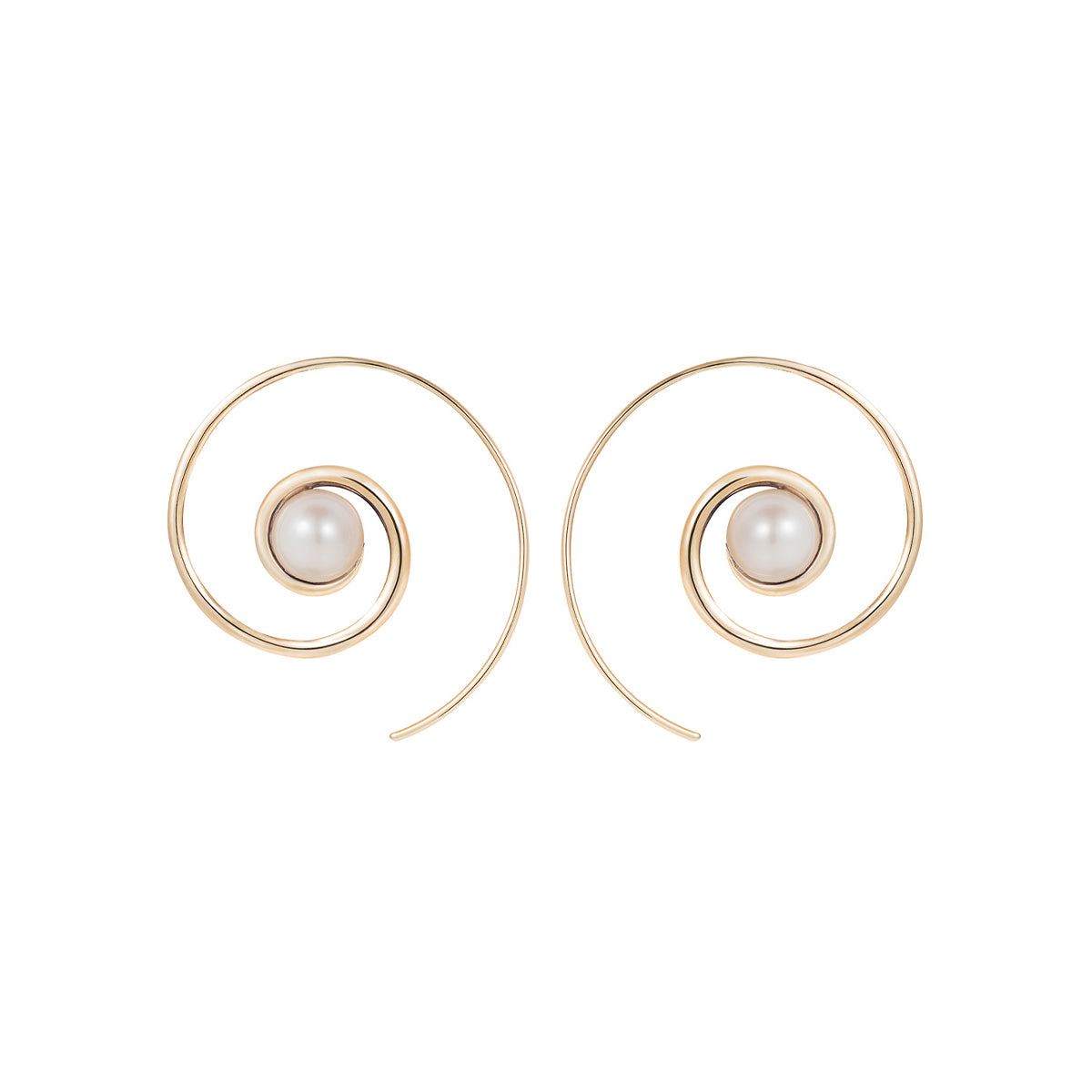 Noor Fares pearl spiral moon earrings