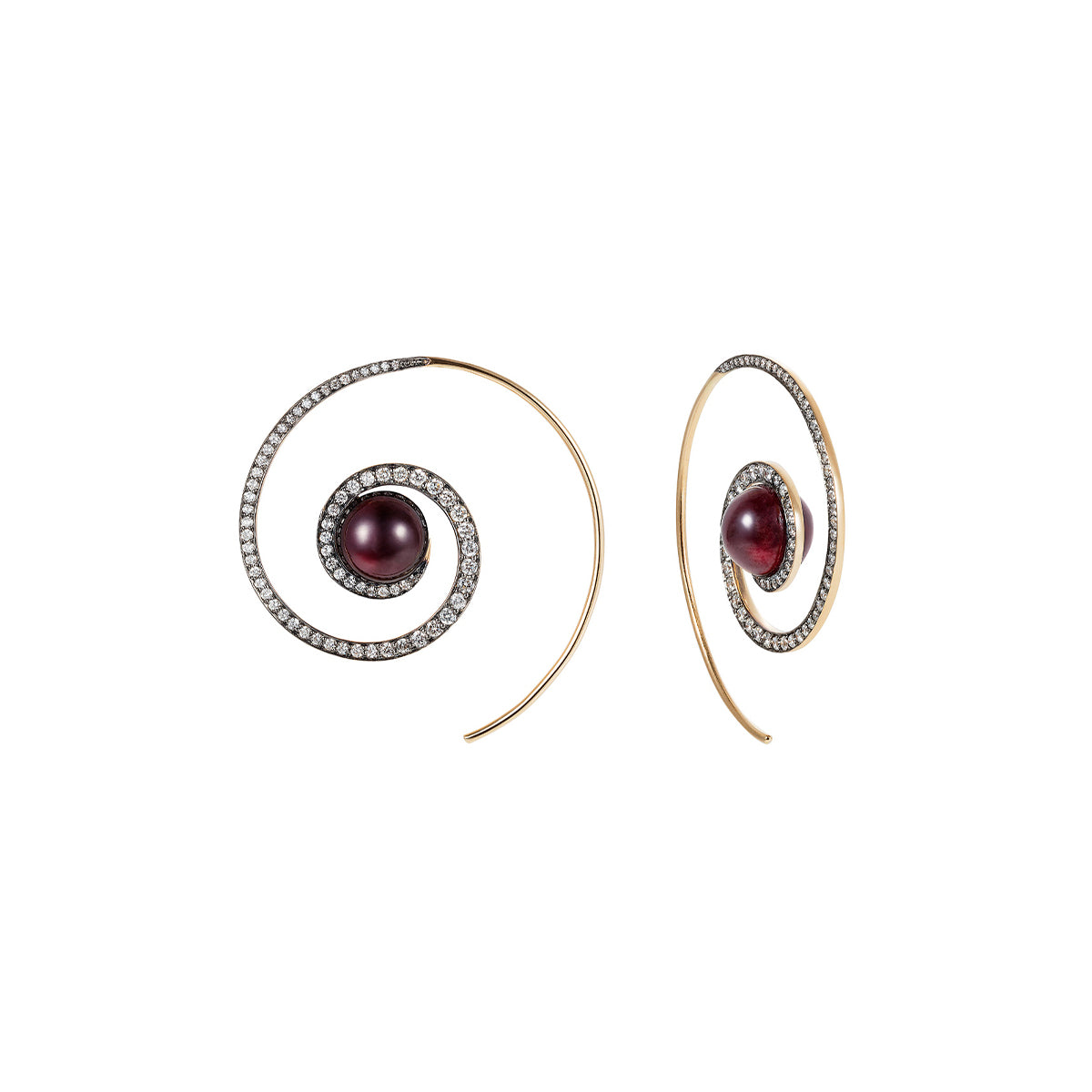 Spiral Moon Earrings
