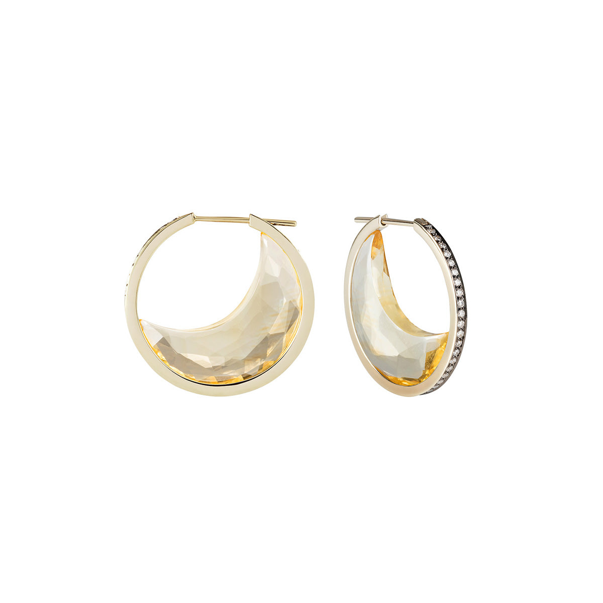 Faceted Chandra Crescent Earrings
