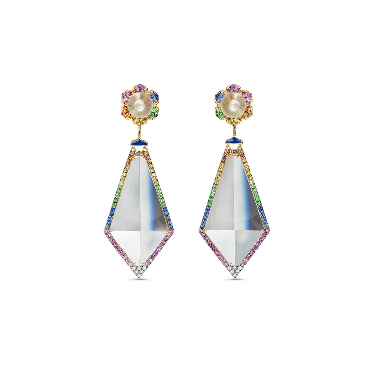 Noor Fares Madhya Sapphire Rock Crystal Earrings 