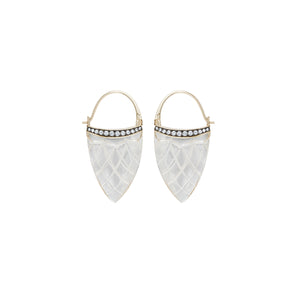 Noor Fares Rock Crystal Diamond Earrings