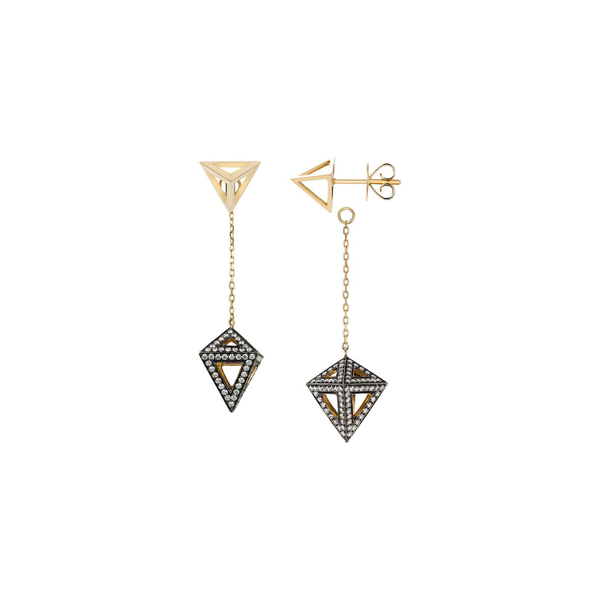 Octahedron Drop Earrings