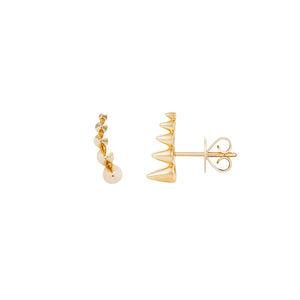 Yellow Gold 5 Cone Stud Earrings