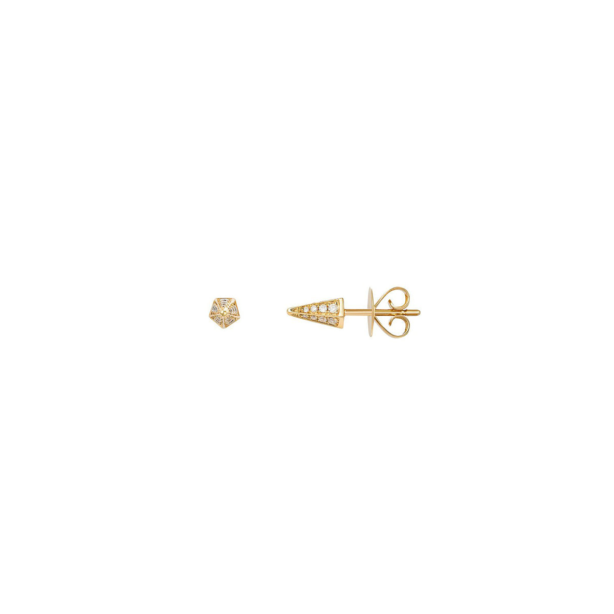 Diamond Cone Stud Earrings